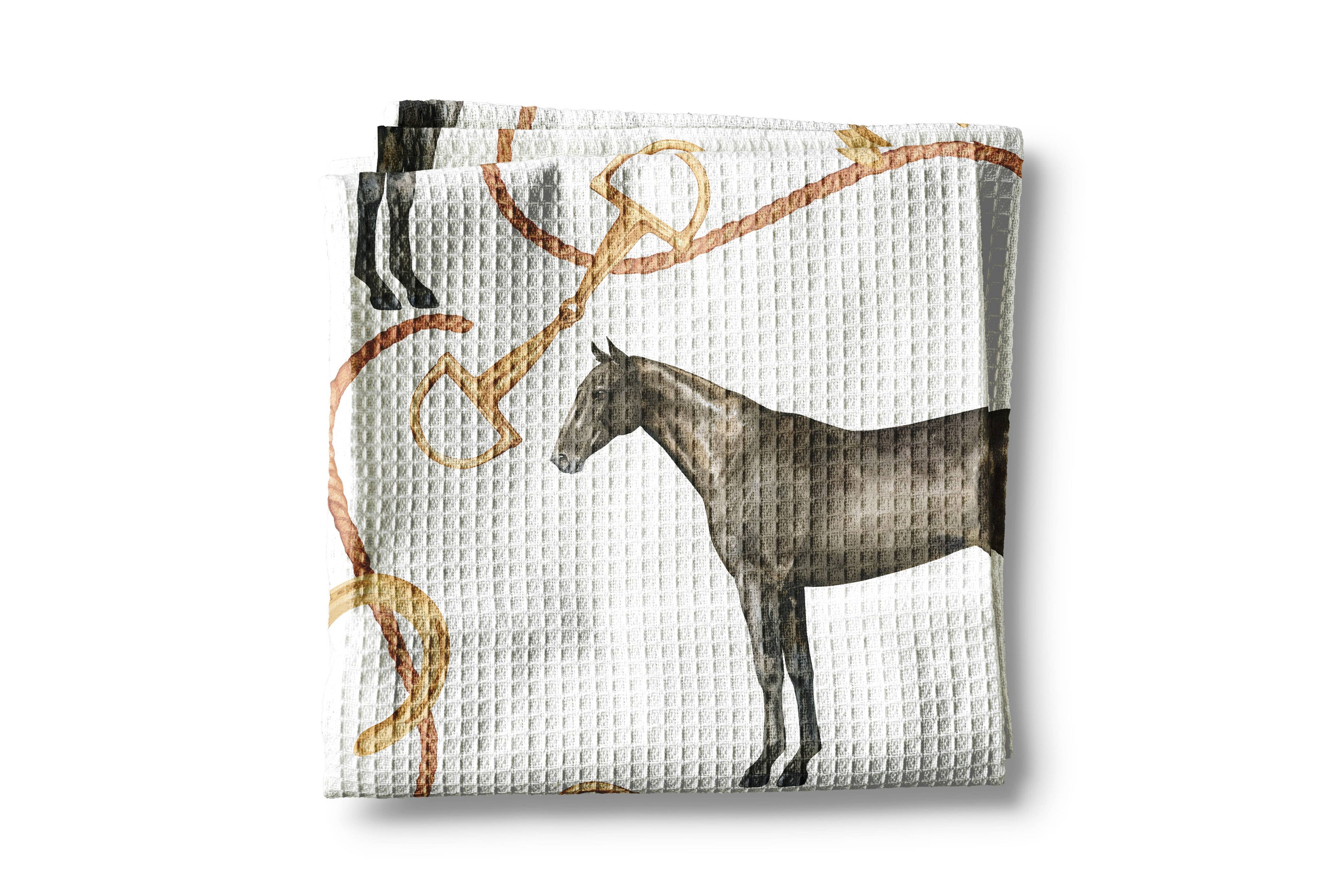 PRE-ORDER: Horse Pony Equestrian Tack Kitchen Towel