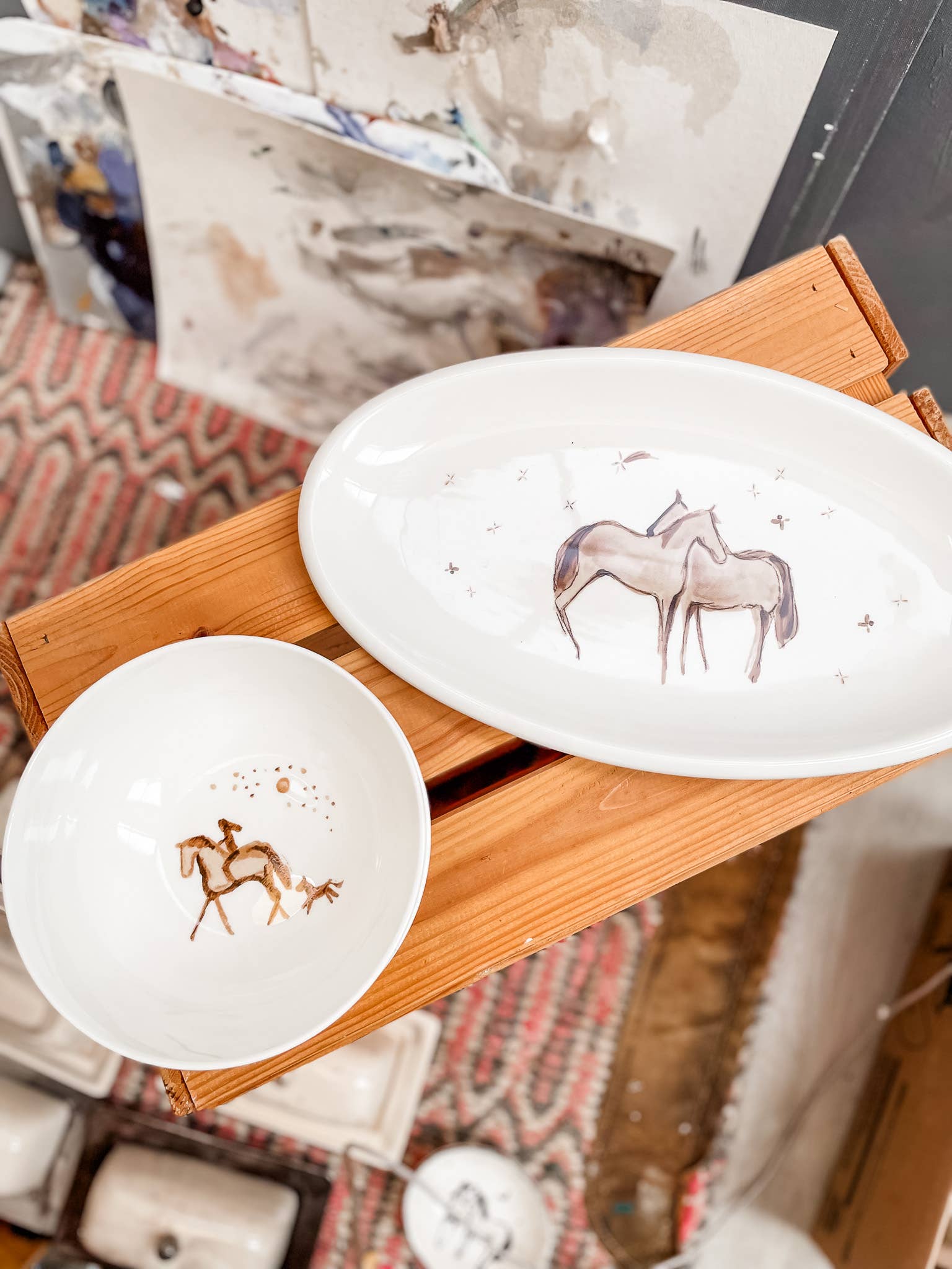PRE-ORDER: Porcelain Horse Platter
