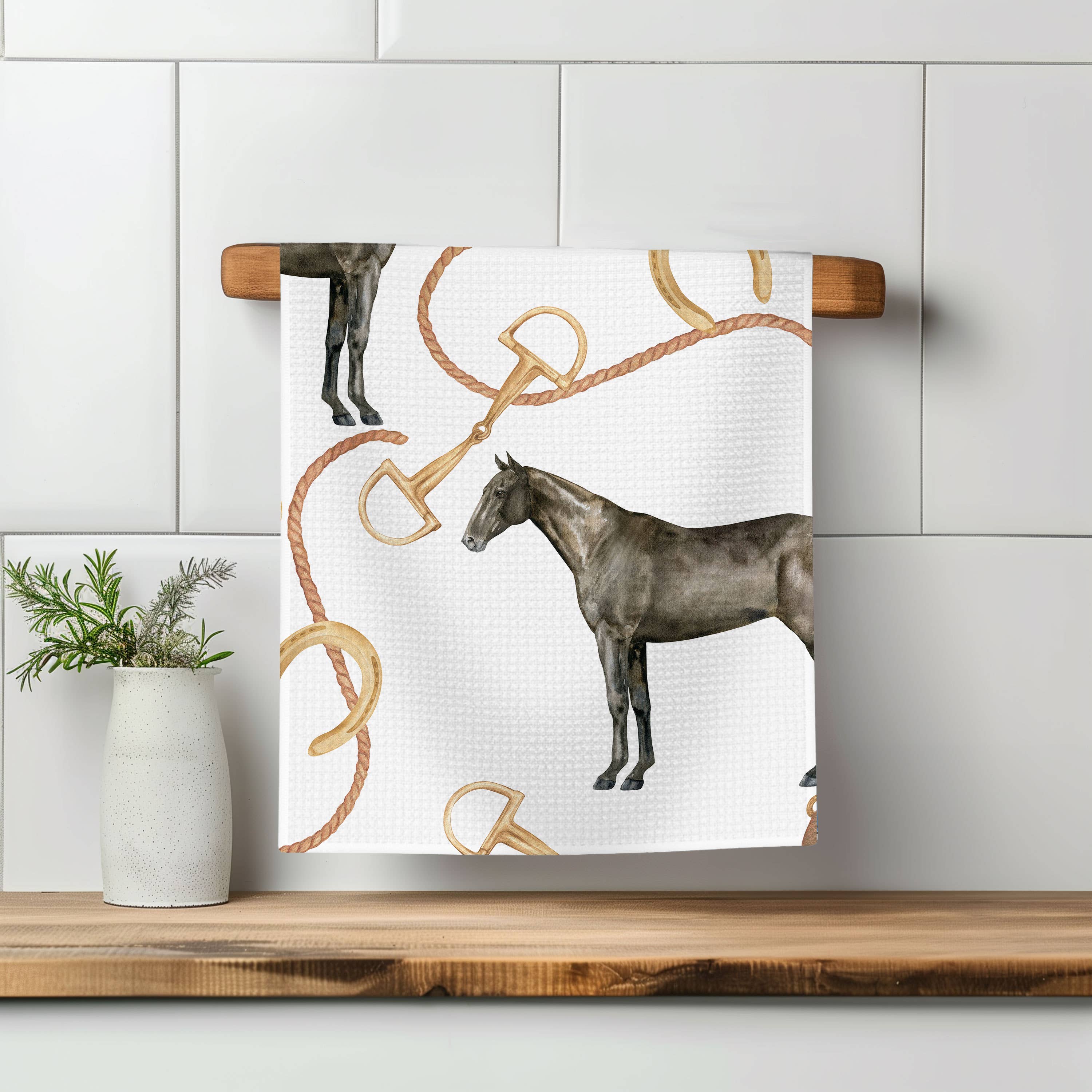 PRE-ORDER: Horse Pony Equestrian Tack Kitchen Towel