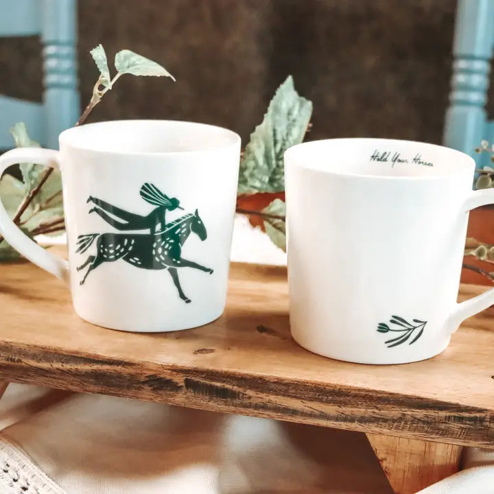 PRE-ORDER: "Hold Your Horses" 14 oz. Porcelain Mug