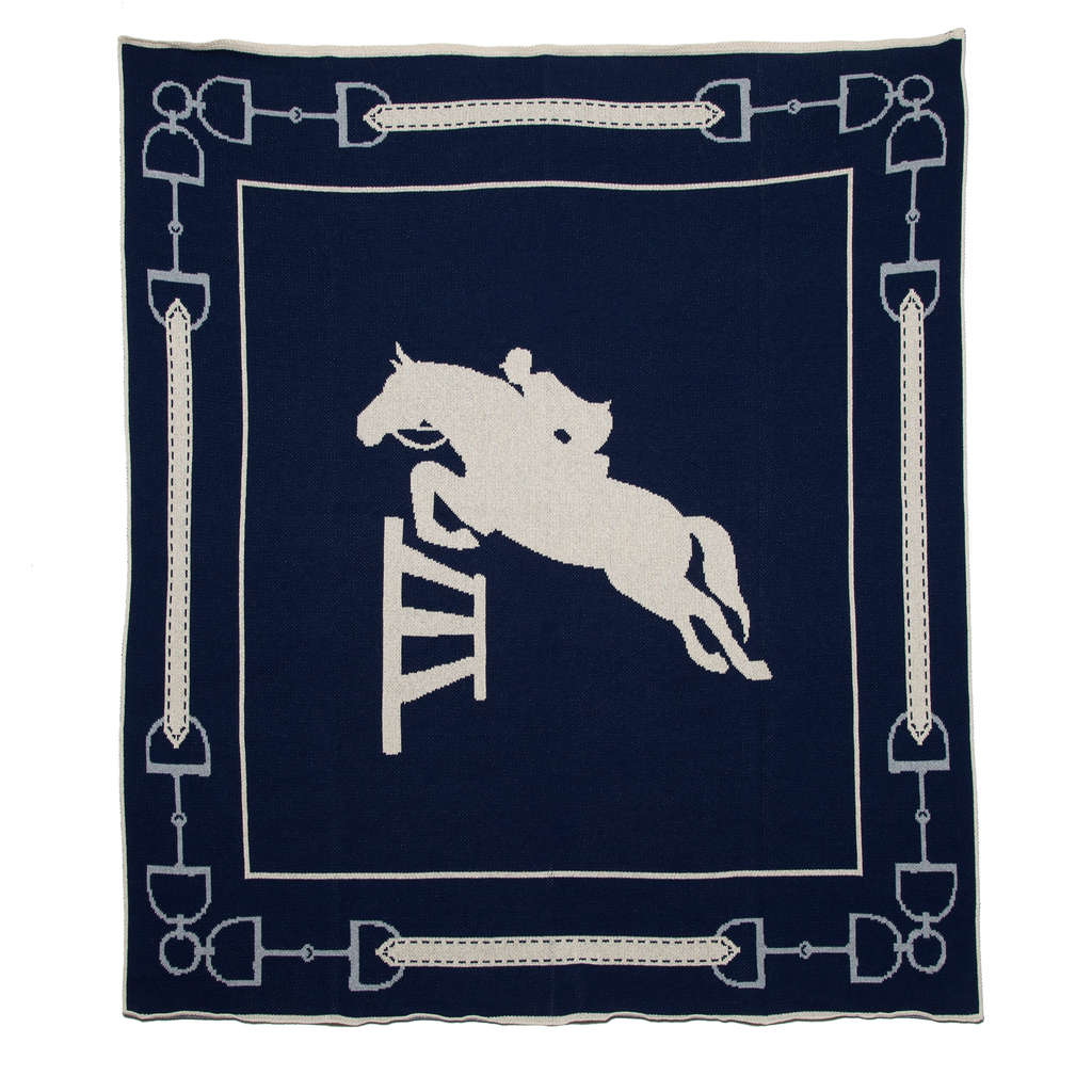 PRE-ORDER: Knit Throw Blanket - Equestrian Jumper