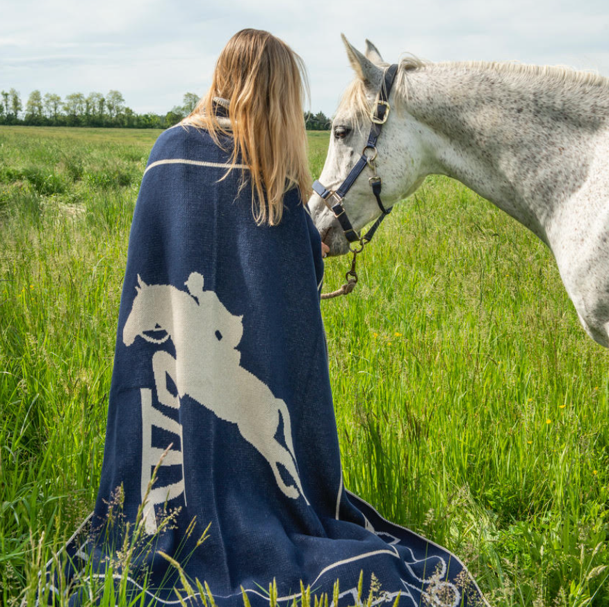 PRE-ORDER: Knit Throw Blanket - Equestrian Jumper